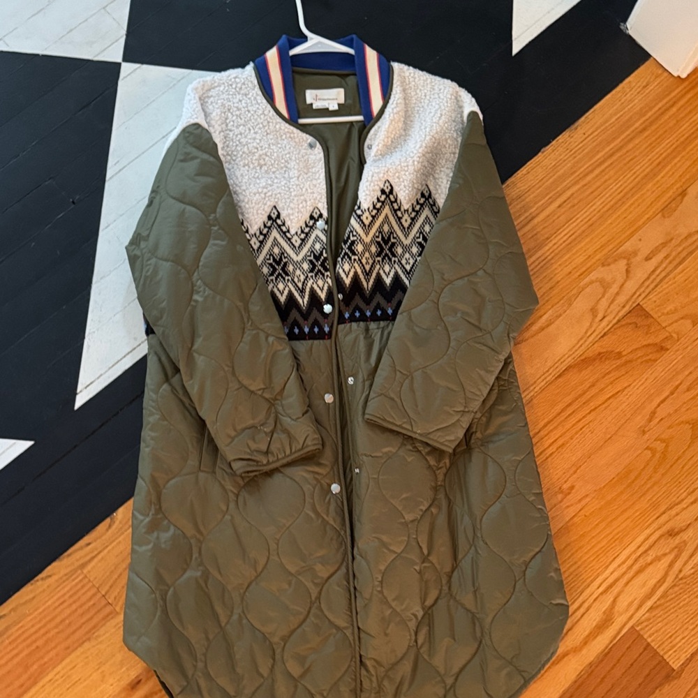 Anthropologie Tierney mixed media coat size small